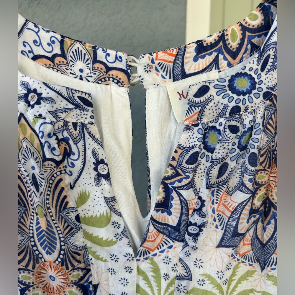 Hayden Los Angeles V-neck Flutter Sleeve Tiered Boho Paisley Babydoll Dress 1XL - Picture 3 of 7